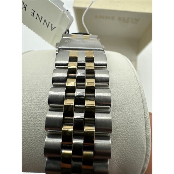 Anne Klein 12/7743BMTT Women’s 36mm Crystal Accent Black MOP Dial Watch – NWT - Picture 5 of 7